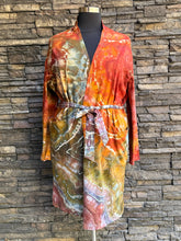 Load image into Gallery viewer, Women’s XXL Pact Organic Cotton Geode Robe Cardigan in ‘Rustic Rainbow’
