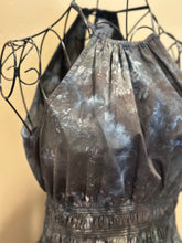 Load image into Gallery viewer, Women’s Small Scrunched Geode Halter Style Dress with Pockets in ‘Raven’
