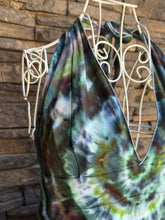 Load image into Gallery viewer, Women’s Medium/Large Hand-Sewn ‘Mantra’ Halter Style Flowy Asymmetrical Tank Top in ‘Dark Enchantment’
