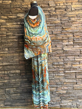 Load image into Gallery viewer, Women’s XL Geode Wide-Leg Palazzo Pants in ‘Boulder Turquoise’
