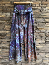 Load image into Gallery viewer, Women’s Medium Geode Tiered Flared Leg Palazzo Pants with Tie in ‘Galaxy Drift’
