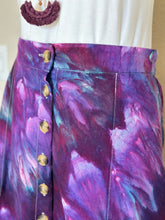 Load image into Gallery viewer, Women’s Medium Linen/Rayon Midi Button Front Skirt with Pockets in ‘Northern Lights’ Twist
