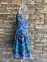 Load image into Gallery viewer, Women’s Small Pact Organic Cotton Geode Strappy Skater Dress with Pockets in ‘Mermaid Tail’
