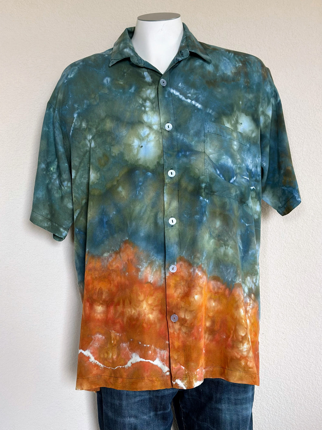 Custom ‘Sea & Sand’ Men’s Button Up Dress Shirt for Dawn’s Nephew