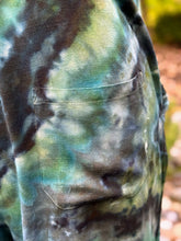 Load image into Gallery viewer, Women’s XXL Geode Wide-Leg Linen/Rayon Overalls in ‘Moss Agate’
