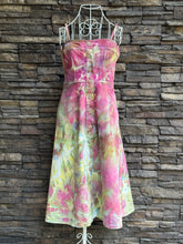 Load image into Gallery viewer, Women’s Small Denim Corset Midi A-Line Dress with Pockets in ‘Warrior Princess’
