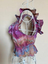 Load image into Gallery viewer, Women’s Small (fits like a medium) Geode Ruffle Trim Chambray Crop Top in ‘Bird Song’
