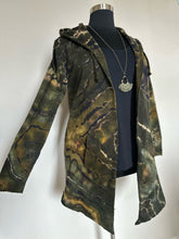 Load image into Gallery viewer, Custom Reverse Geode Hooded Cardigan for Gena in ‘Olive Grove’
