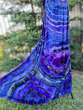 Load image into Gallery viewer, Custom Reverse Geode Surplice Maxi Dress in ‘Purple Haze’ for Mary
