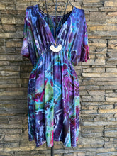 Load image into Gallery viewer, Women’s Medium Geode Kimono Style Dress in ‘Mermaid Tail’
