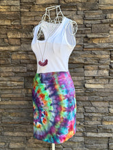 Load image into Gallery viewer, Women’s Large Bodycon Mini Skirt in ‘Cosmic Eyes’ Spiral
