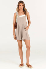 Load image into Gallery viewer, Women’s Large Geode Rayon/Linen Overall Romper Shorts in ‘Turkey Tail Mushroom’
