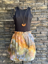 Load image into Gallery viewer, Women’s Large Geode Crinkle Gauze Ruffle Waist Mini Skort in ‘Charred Redwood’
