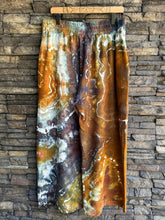 Load image into Gallery viewer, Women’s XL Viscose/Linen Geode Short Sleeve Crop Top and Wide Leg Pants with Pockets 2 Piece Outfit in ‘Charred Redwood’
