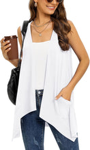 Load image into Gallery viewer, Women’s Medium Geode Sleeveless Cardigan with Pockets in ‘Boulder Turquoise’
