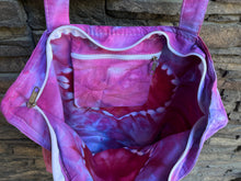 Load image into Gallery viewer, Cotton Canvas Zippered Tote Bag with Heart with Inside Zippered Pocket in ‘Pink Lilac’

