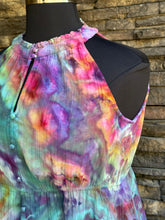 Load image into Gallery viewer, Women’s Large 12/14 (runs large, fits closer to an XL) 100% Cotton Tiered Halter Midi Dress with Pockets in ‘Cosmic Eyes’
