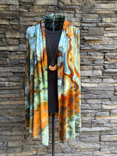 Load image into Gallery viewer, Women’s Small Geode Open Front Sleeveless Cardigan Vest in ‘Boulder Turquoise’

