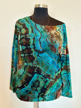 Load image into Gallery viewer, Women’s 2X Reverse Geode Off Shoulder Long Sleeved Tunic in ‘Colla Wood’
