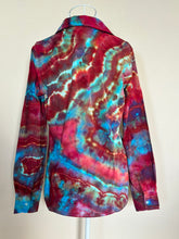 Load image into Gallery viewer, Custom Geode Button Up Shirt in Red and Turquoise for Leigh
