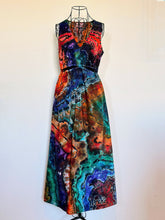 Load image into Gallery viewer, Women’s Small Reverse Geode Cut-Out A-Line Maxi Dress with Pockets in ‘Deep Rainbow’
