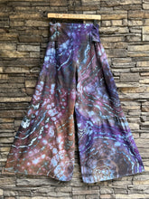 Load image into Gallery viewer, Women’s Medium Geode Tiered Flared Leg Palazzo Pants with Tie in ‘Galaxy Drift’
