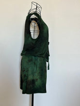 Load image into Gallery viewer, Custom Reverse Dyed Shorts Romper in ‘Evergreen’ for Cassie
