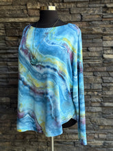 Load image into Gallery viewer, Women’s 3X Geode Long Sleeved Boat Neck Top with Thumbholes in ‘Tahitian Seas’
