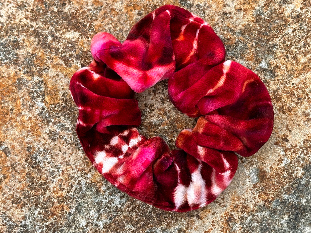 Bamboo Velour Geode Scrunchie in Red