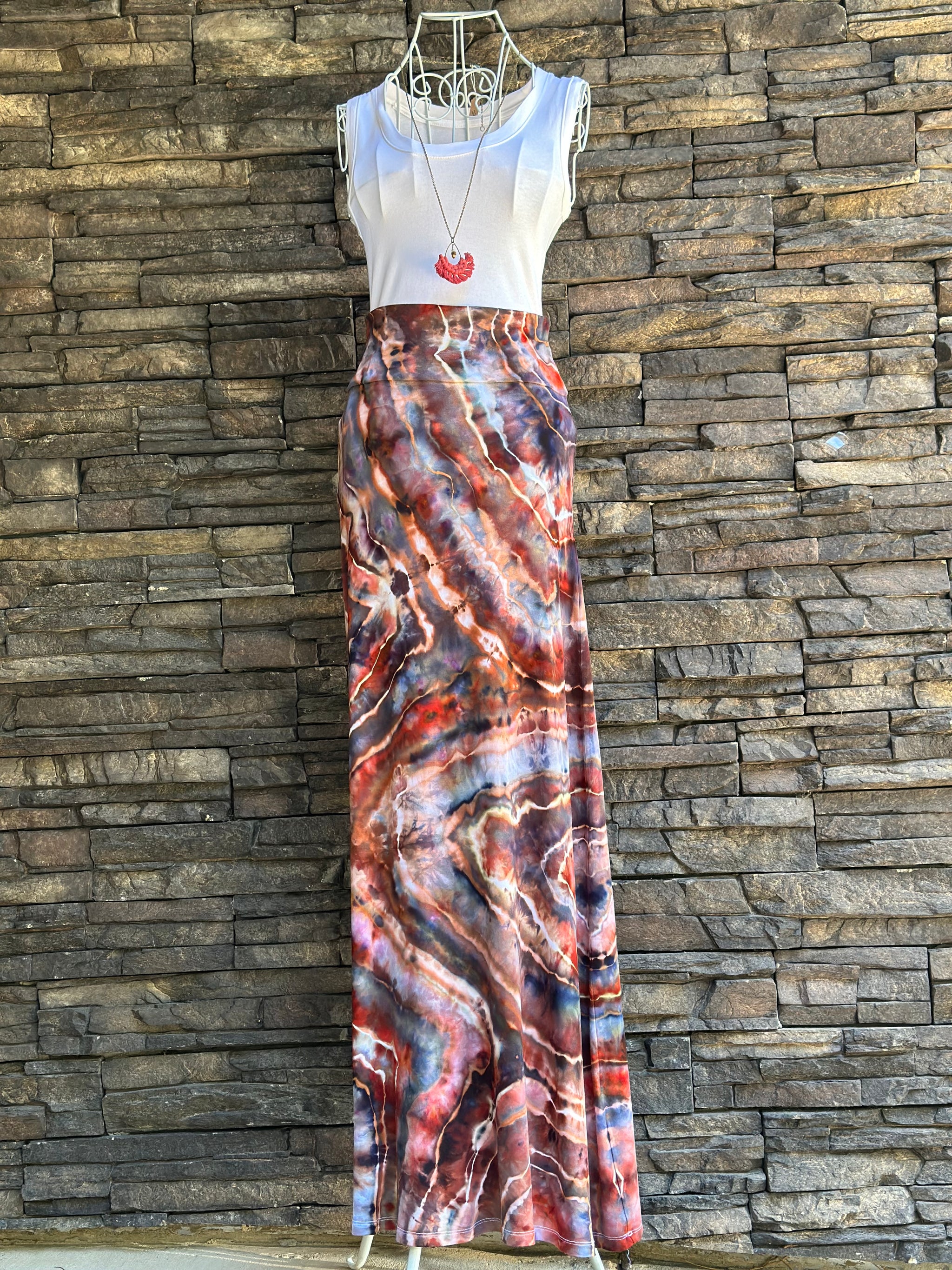 Women's Medium Geode Maxi Skirt in 'Sedona'  Sunshine Daydream Designs