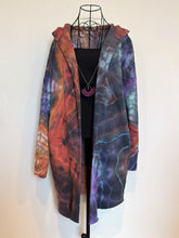 Load image into Gallery viewer, Women’s Small (fits like a medium) Geode Hooded Sweatshirt Cardigan ‘Sunset Bliss’
