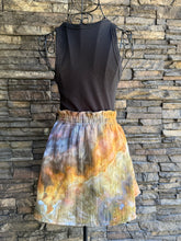 Load image into Gallery viewer, Women’s Large Geode Crinkle Gauze Ruffle Waist Mini Skort in ‘Charred Redwood’
