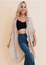 Load image into Gallery viewer, Women’s Free People One Size (Fits M-2X best) Geode Fringe Bohemian Kimono in ‘Rustic Rainbow’

