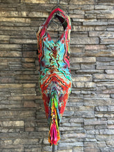 Load image into Gallery viewer, Women’s XL Reverse Geode Bodycon Dress in ‘Rainbow Obsidian’
