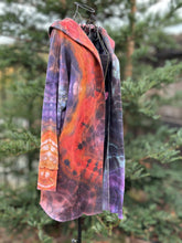 Load image into Gallery viewer, Women’s Small (fits like a medium) Geode Hooded Sweatshirt Cardigan ‘Sunset Bliss’
