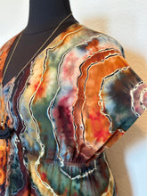 Load image into Gallery viewer, Women’s 1X Reverse Geode Surplice Dress in ‘Autumn Breeze’
