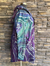 Load image into Gallery viewer, Custom Reverse Geode Hooded Sweatshirt Cardigan in ‘Mermaid Tail’ for Alisa
