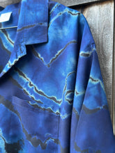 Load image into Gallery viewer, Custom Reverse Geode Button Up Rayon Shirt in Blues for Uncle Paul
