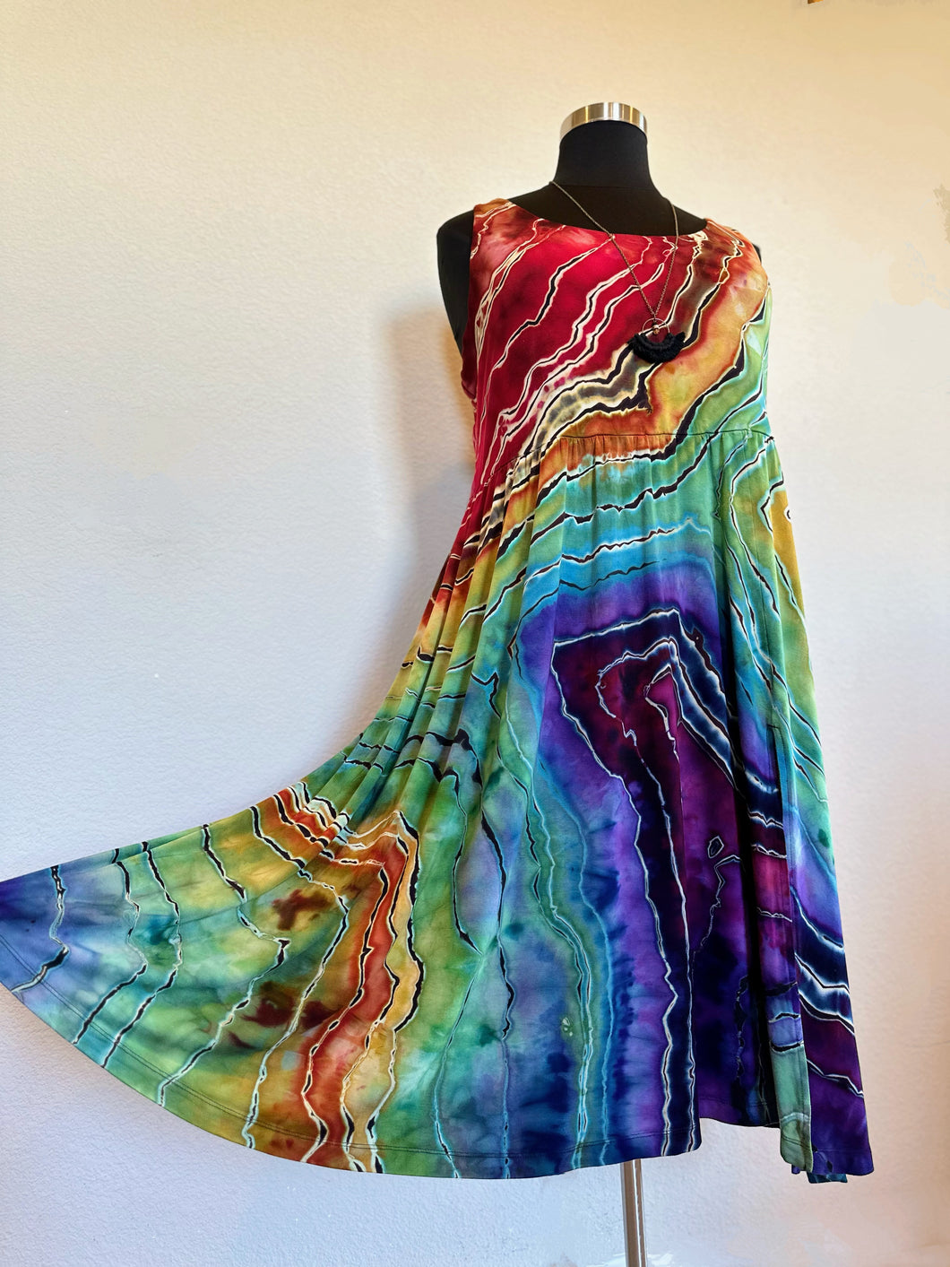 Custom Reverse Geode Midi Ballet Dress in ‘Bold As Love’ for Denise