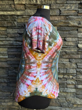 Load image into Gallery viewer, Women’s XL V-Neck Short Sleeved Rayon Shirt in ‘Pinot Sage &amp; Teal’
