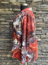 Load image into Gallery viewer, Women’s Upcycled Torrid Size 1 (1X 14/16) Geode Linen/Rayon Blazer in ‘Phoenix Rising’
