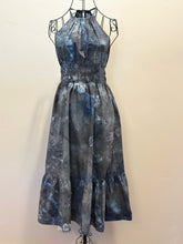 Load image into Gallery viewer, Women’s Small Scrunched Geode Halter Style Dress with Pockets in ‘Raven’
