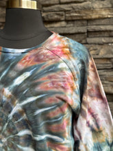 Load image into Gallery viewer, Women’s XL Oversized 100% Organic Cotton Burt’s Bees Spiral Sweatshirt in ‘Pinot Sage &amp; Teal’
