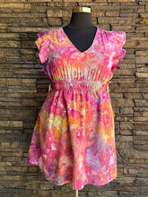 Load image into Gallery viewer, Women’s Large Geode Flutter Sleeve Dress with Pockets in ‘Bird Song’
