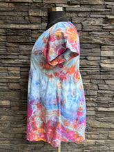 Load image into Gallery viewer, Women’s Large Geode Linen/Rayon Short Sleeve Babydoll Dress with Pockets in ‘Bird Song’
