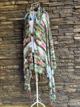 Load image into Gallery viewer, 100% Rayon Fringe Scarf in ‘Sage Blossom’
