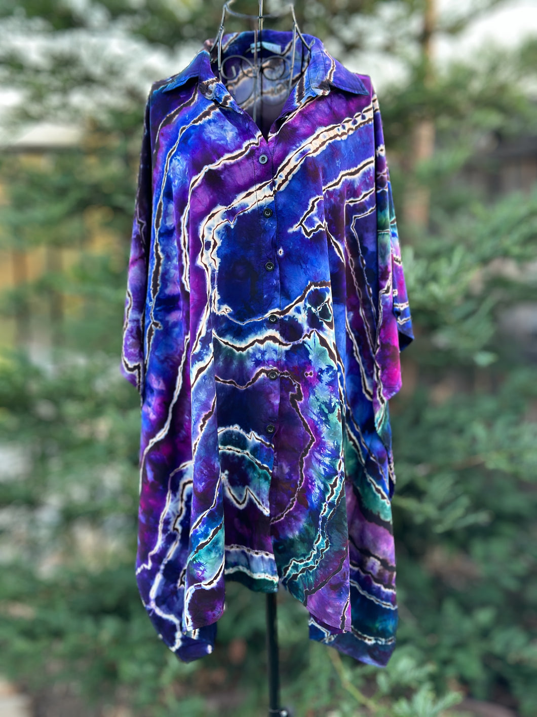 Custom Reverse Geode Swim Cover Up in ‘Peacock Ore’ for Andrew