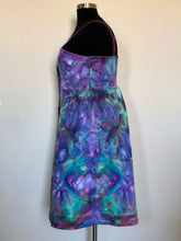 Load image into Gallery viewer, Custom Ice Dyed Denim Corset Dress in ‘Northern Lights’ for Maggie
