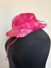 Load image into Gallery viewer, Women’s One Size Adjustable Frayed Bucket Hat with Chin Strap in ‘CandyPop’
