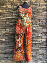 Load image into Gallery viewer, Women’s XL Reverse Geode Sleeveless Wide-Leg Ribbed Jumpsuit with Pockets in ‘Rusted Root’
